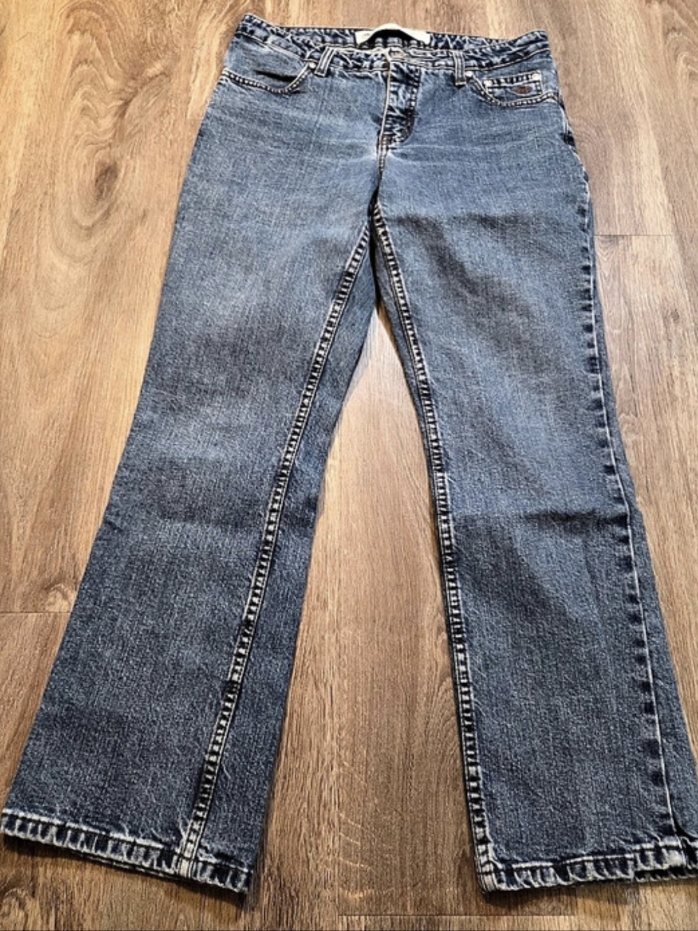 Harley-Davidson Women’s Bootcut Jeans Size 8P Medium Wash Moto Biker Denim